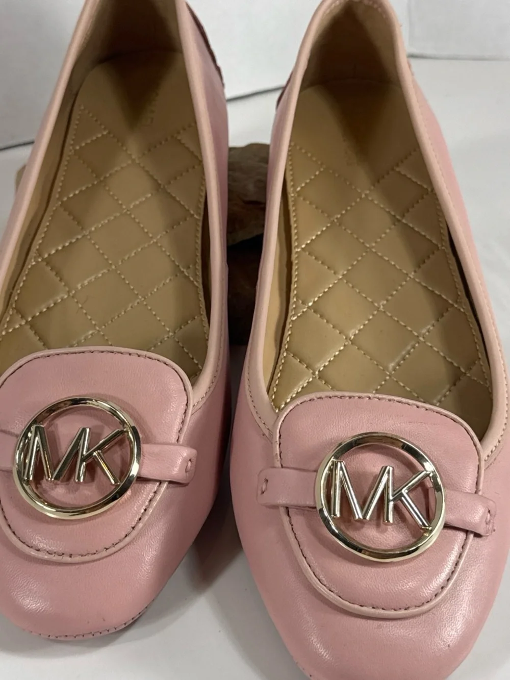 Michael Kors Pink Leather Logo Ballet Flats